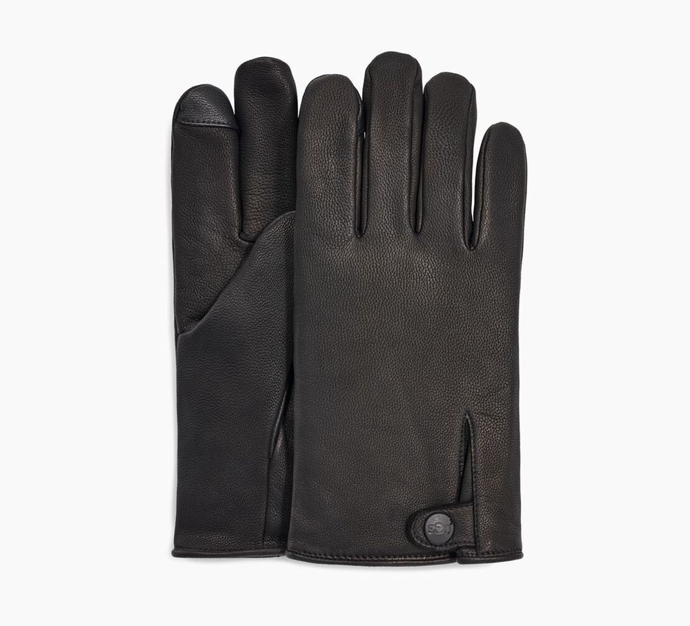 Ugg Gloves Canada - Ugg Men's Tabbed Splice Vent Leather Black